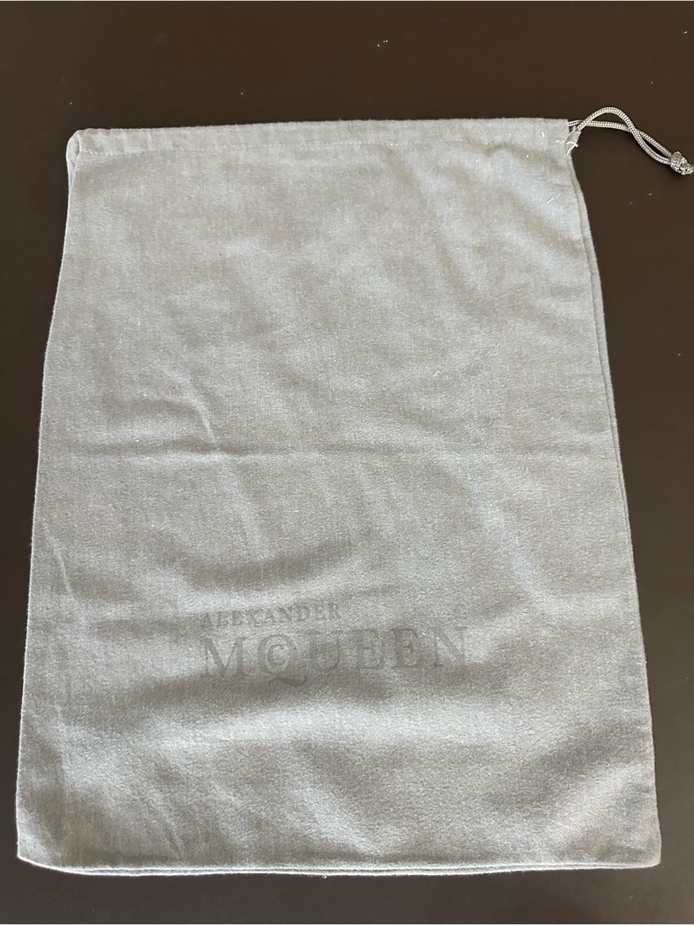 Alexander McQueen Light Gray Velvet Drawstring Dust Pouch